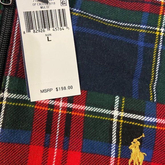 Polo Ralph Lauren Men's Patchwork Plaid Fleece Lined Full Zip Hoodie Size - Picture 3 of 9